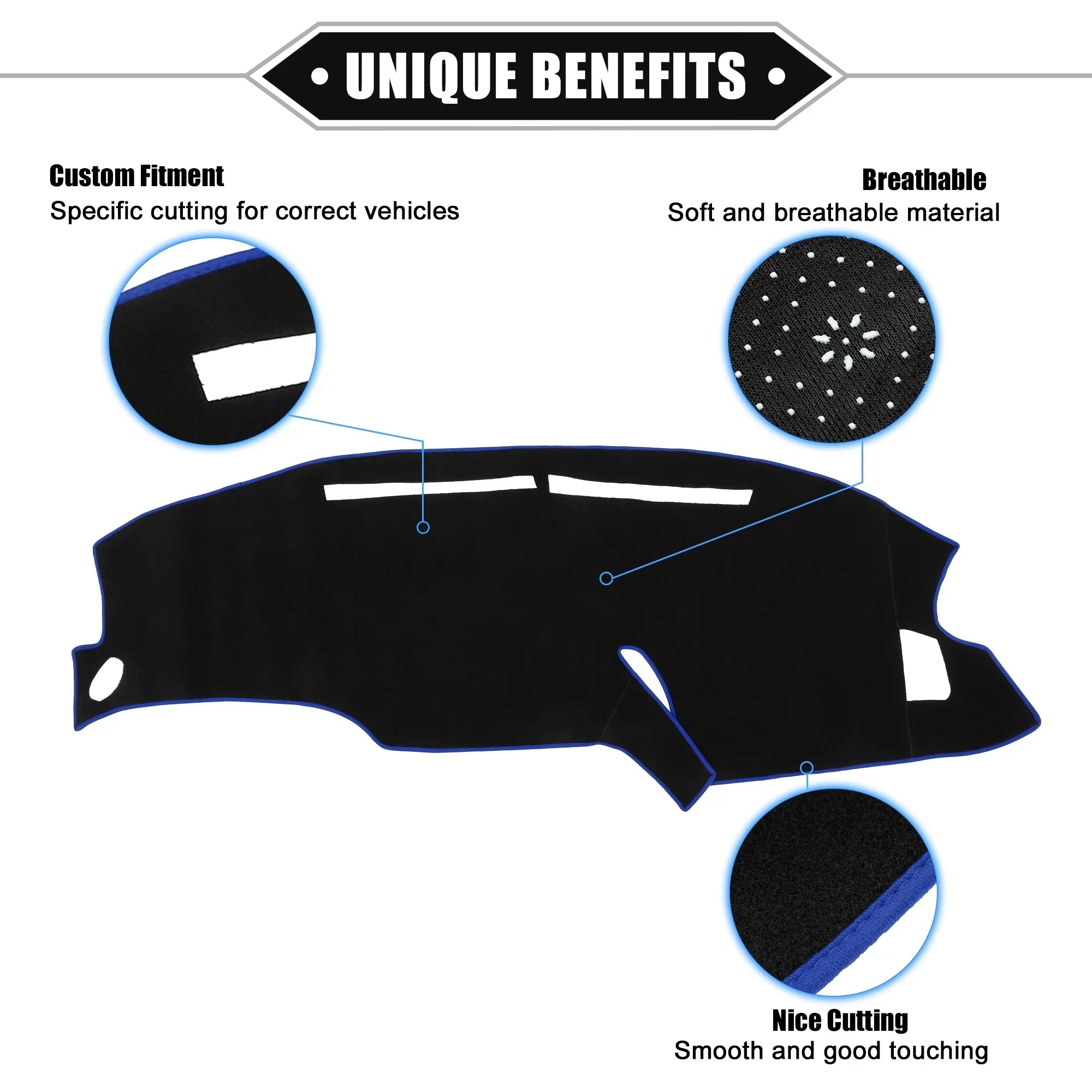 Bargains Dashboard Mat Polyester 1999-2003 Center Black Unique F150 Ford Car Blue for Protective Console Cover