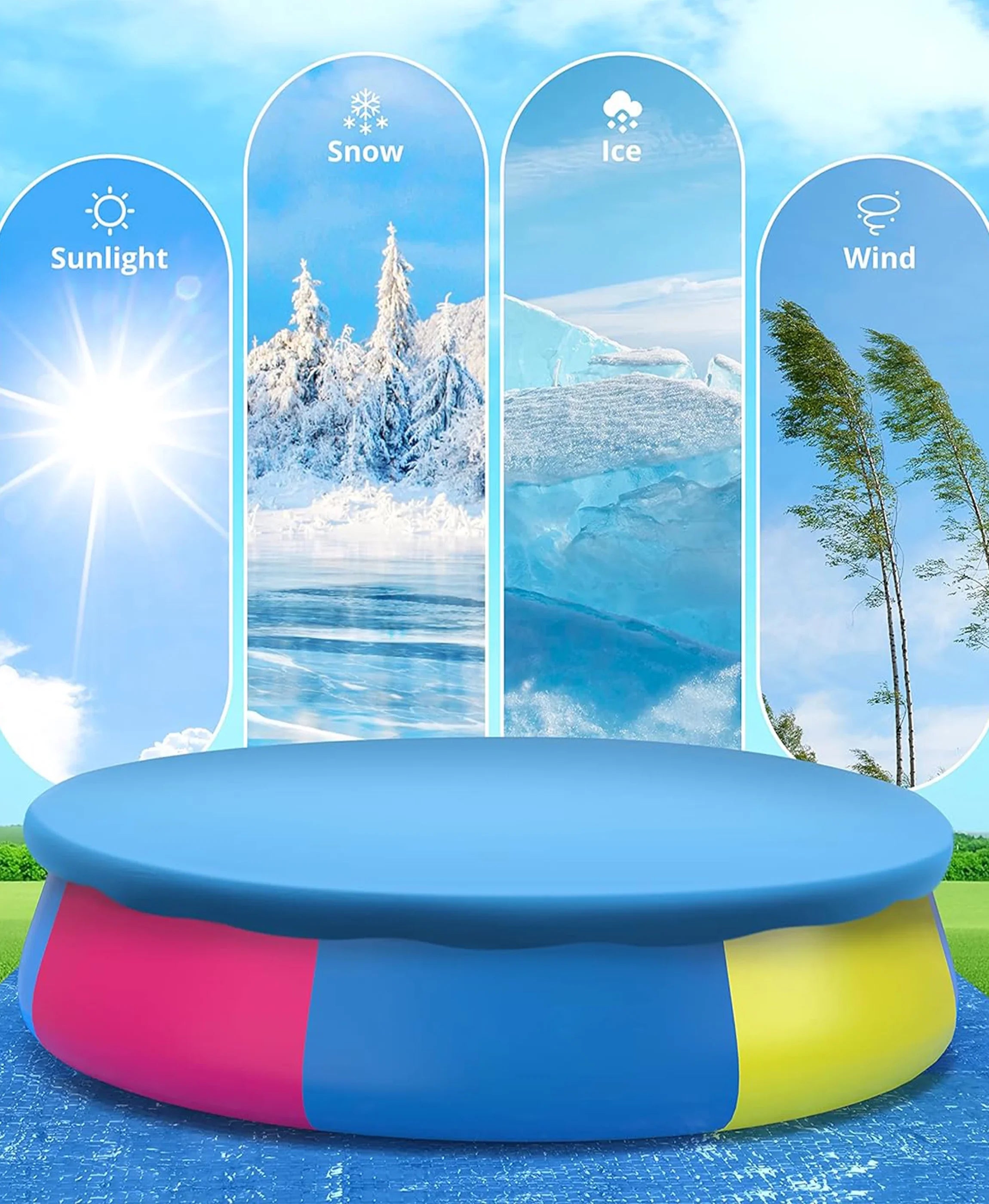x Inolait Kids Above Sport Family 15' Ground Water Swimming Pool Inflatable for 36"