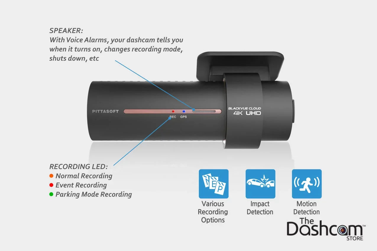 BlackVue Front for GPS Memory 64 GB w/ and Cloud-Capable DR900S-2CH Card WiFi Rear 4K Dual Lens Dashcam