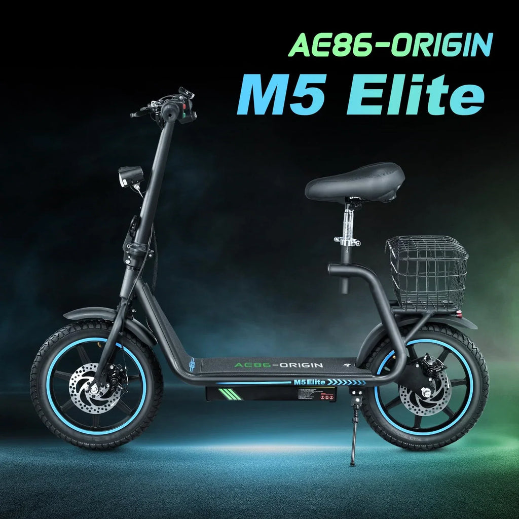 Commuter Tire，Foldable Electric with Baske Adults Motor 22 Foldable Seat, to M5 500W Range, Carry Phone Scooter Holder, Powerful Miles 14" with Scooter Electric up Scooter for Black Pneumatic
