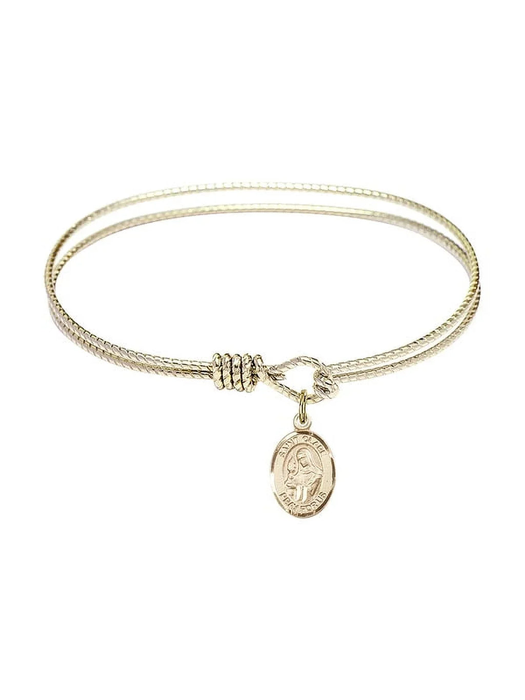 Bracelet inch 6 Eye w/ St. Clare 1/4 of Assisi Bangle Gold-Filled Oval in Hook