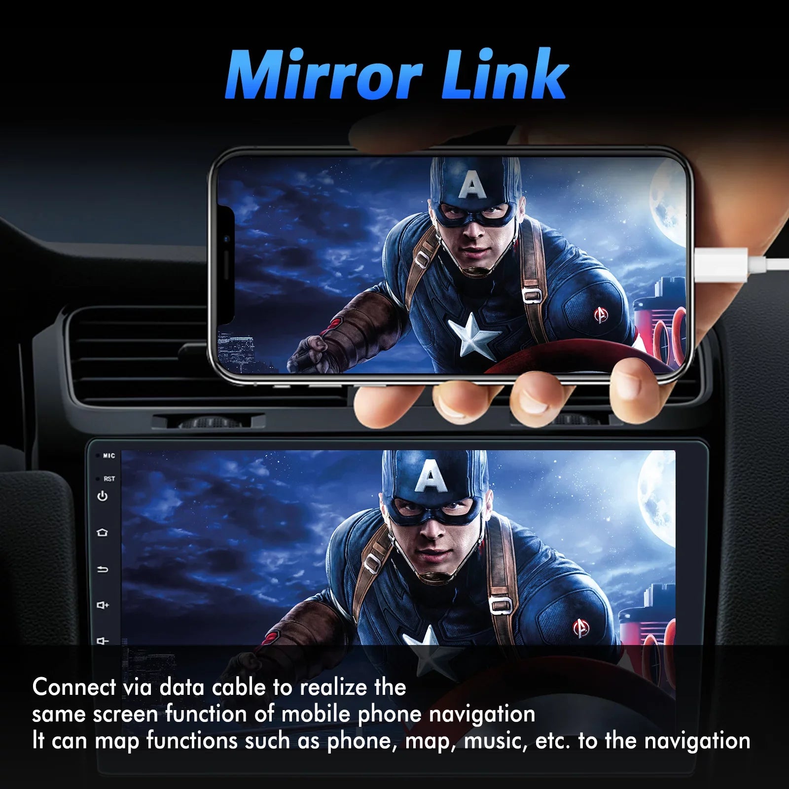Double Screen Car 10.1" Car Camera 10.1 GPS HD Ele-mall Mirror Android Din Rear W/Bluetooth Radio Car Included Touch Player, Stereo, MP5 Function, Link