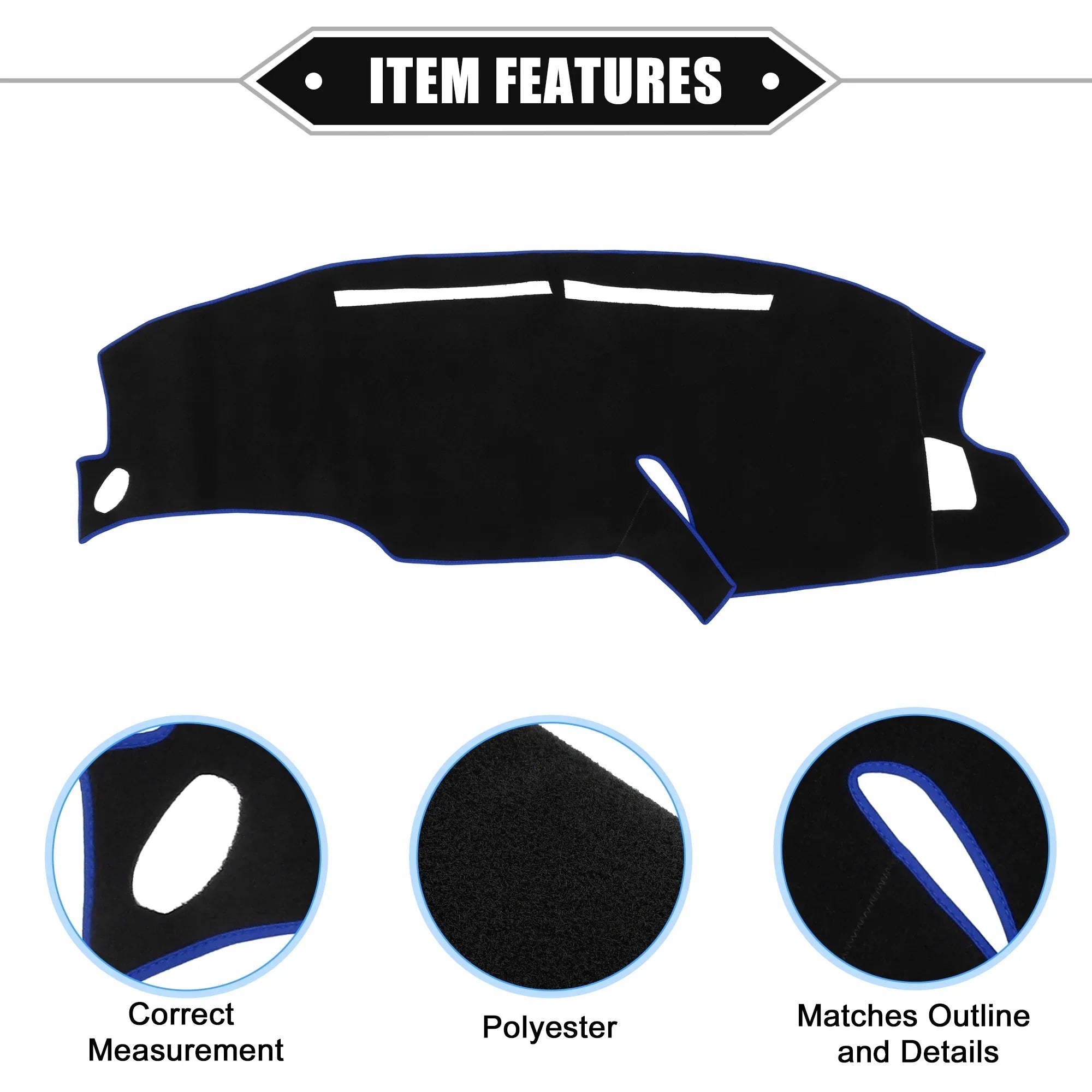 Bargains Dashboard Mat Polyester 1999-2003 Center Black Unique F150 Ford Car Blue for Protective Console Cover
