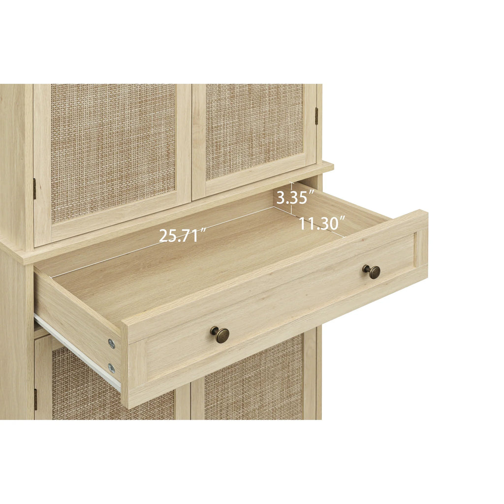 Cabinet Storage Cabinet with Door Inner Shelves, Adjustable 1 4 4 with Drawer,