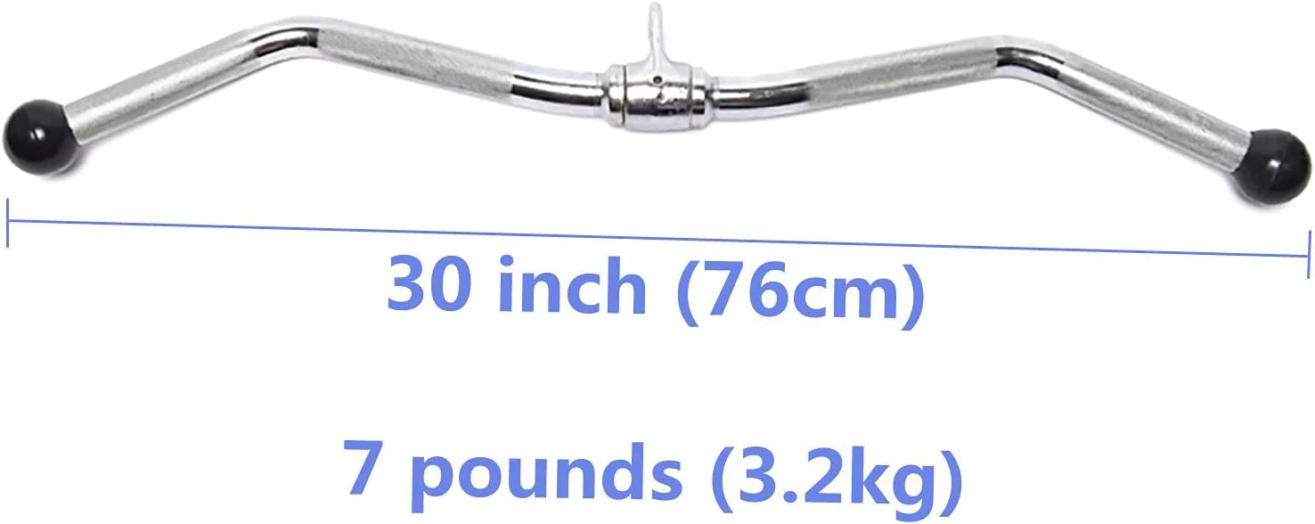Pulldown Lat Down Attachment, Bar Attachments, Knurled Bar Cable Hanger, Down Curl Equipment Machine Machine Grip Revolving Pull with Cable Tricep Gym Lat Press Lat & 30" Bar Accessories Long
