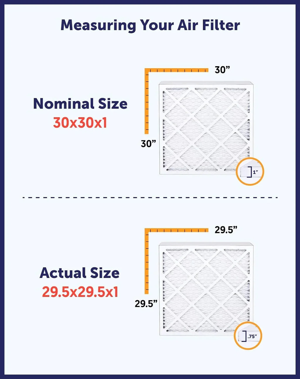 IN 23.5 Filter Filter 33.5 HVAC 8 x .75" A/C MERV 4-PACK 33.5x23.5x1 MADE x USA | | Pleated Filters | Furnace Air Actual Size: King |