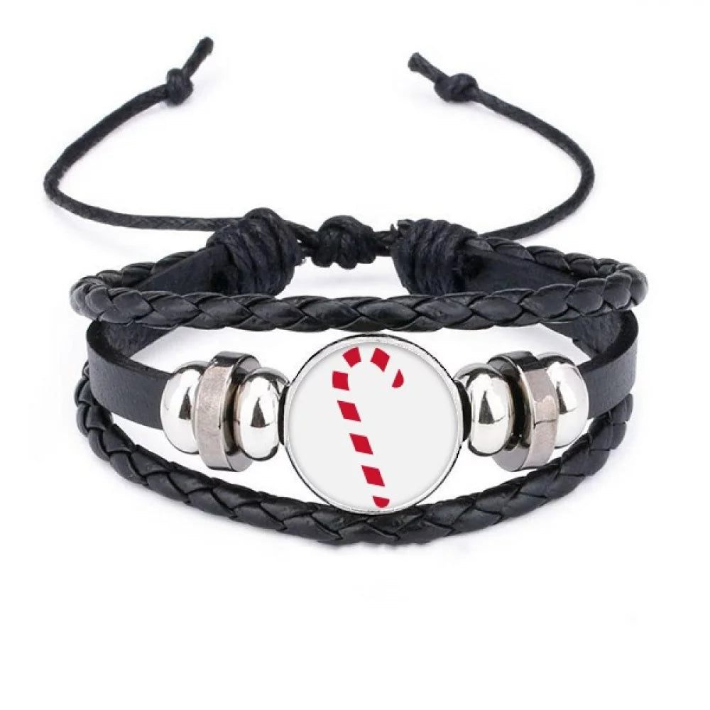 Bracelet Braided mas Wristband Woven Red Rope Crutch Leather Festival