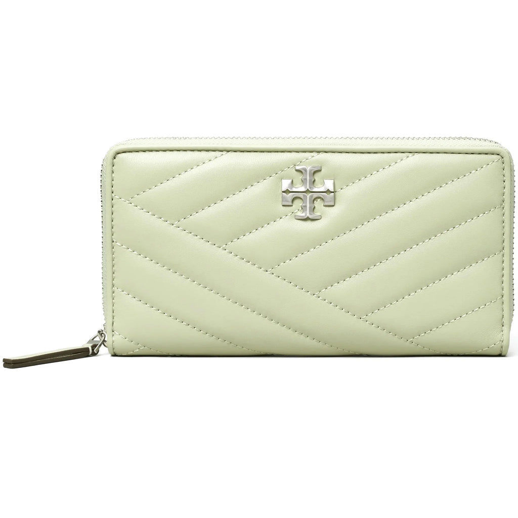 Tory Women's Continental Wallet Burch Kira Frost) Chevron Zip (Pine Leather
