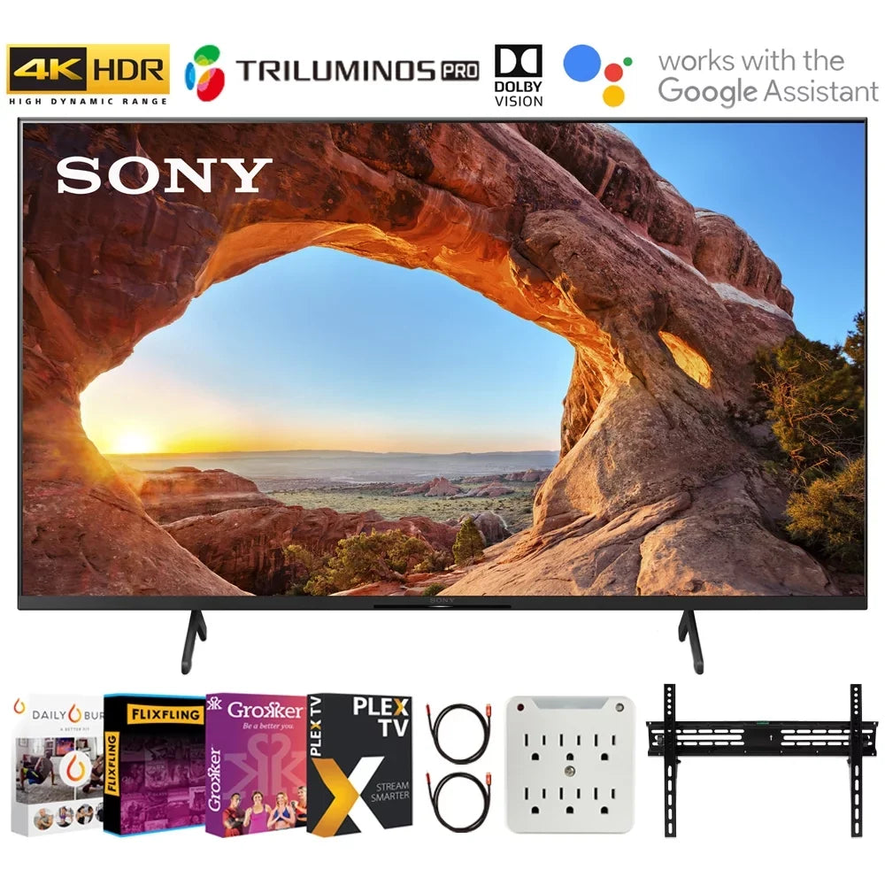 '+ Streaming X85J 2x + 50 Smart Sony 4K 6-Outlet Mount Bundle 6FT Surge + Cable Premiere Model) 4K HD Adapter KD50X85J Wall Inch Inch TV 2020 with TV HDMI LED 2.0 Movies (2021 30-70 Ultra