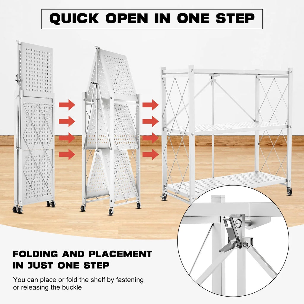 Tier Rack Metal Storage Style Heavy Shelving White QRInnovations Duty 3/4 Modern