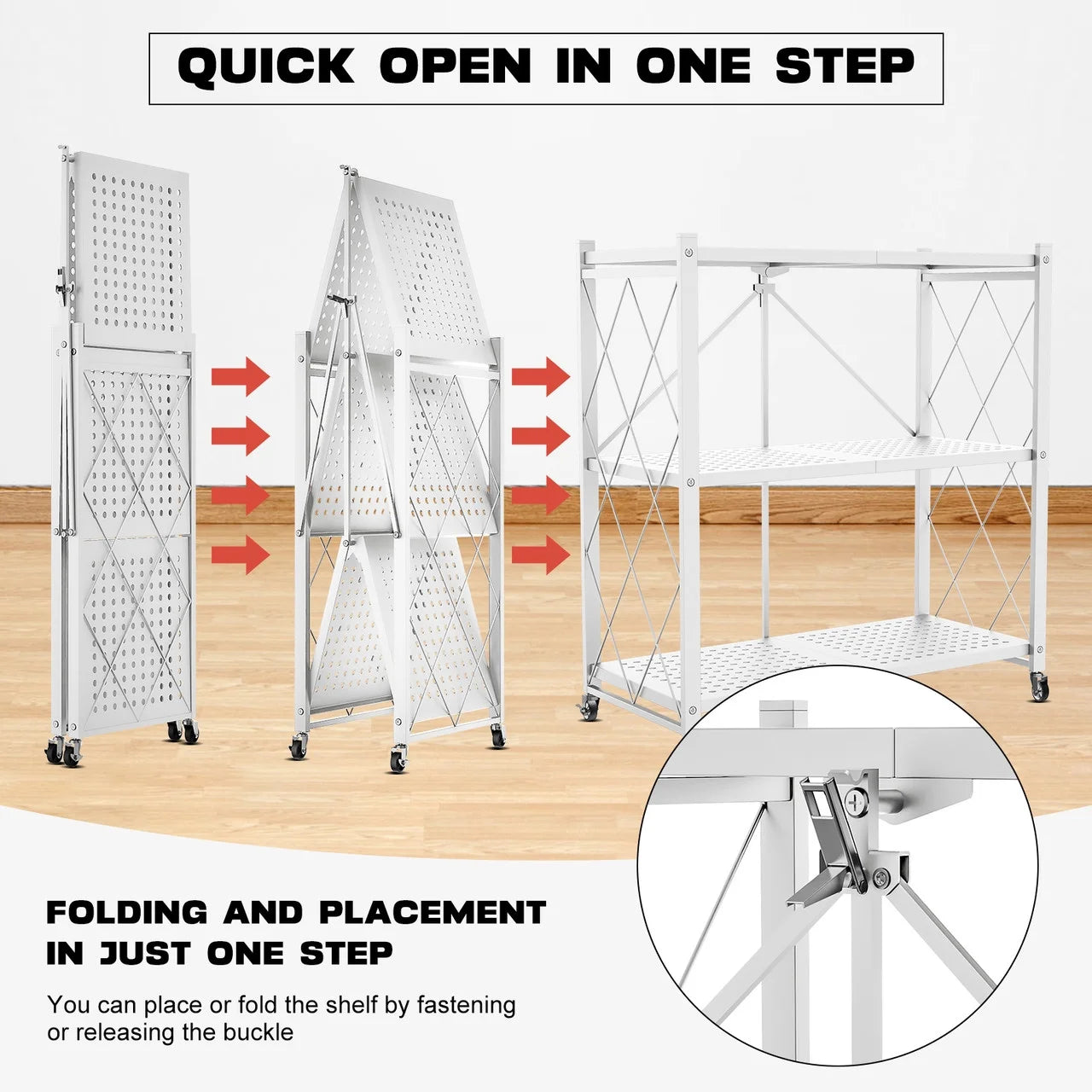 Tier Rack Metal Storage Style Heavy Shelving White QRInnovations Duty 3/4 Modern