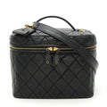 Handbag Vanity Shoulder Chanel Mark Coco Matelasse Pre-Owned Bag (Fair) CHANEL Black Leather