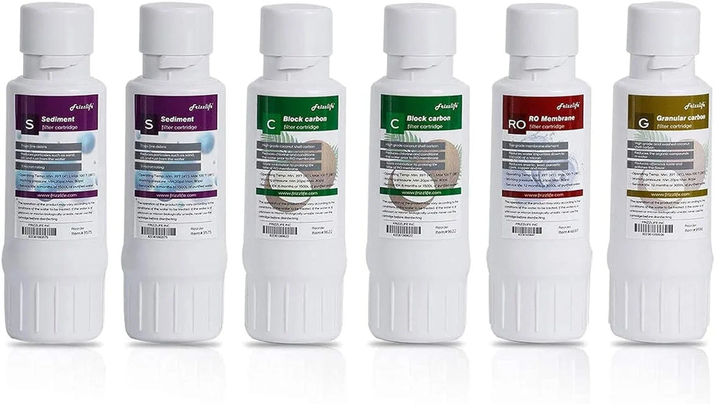 Second For Cartridge W5006 Year RO From Replacement Water Replacement (6 FRIZZLIFE Pack) Osmosis System Set - WA99 Reverse Filter Cartridge