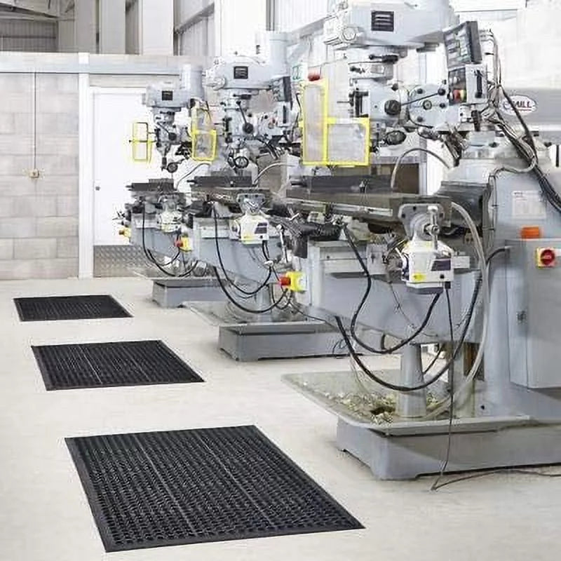 Non-Slip Non-Slip Drainage Large Industrial Rubber Mat 60*90cm Multi-Functional Anti-Fatigue Kitchen Hexagonal Duty Mat Black Bar Heavy