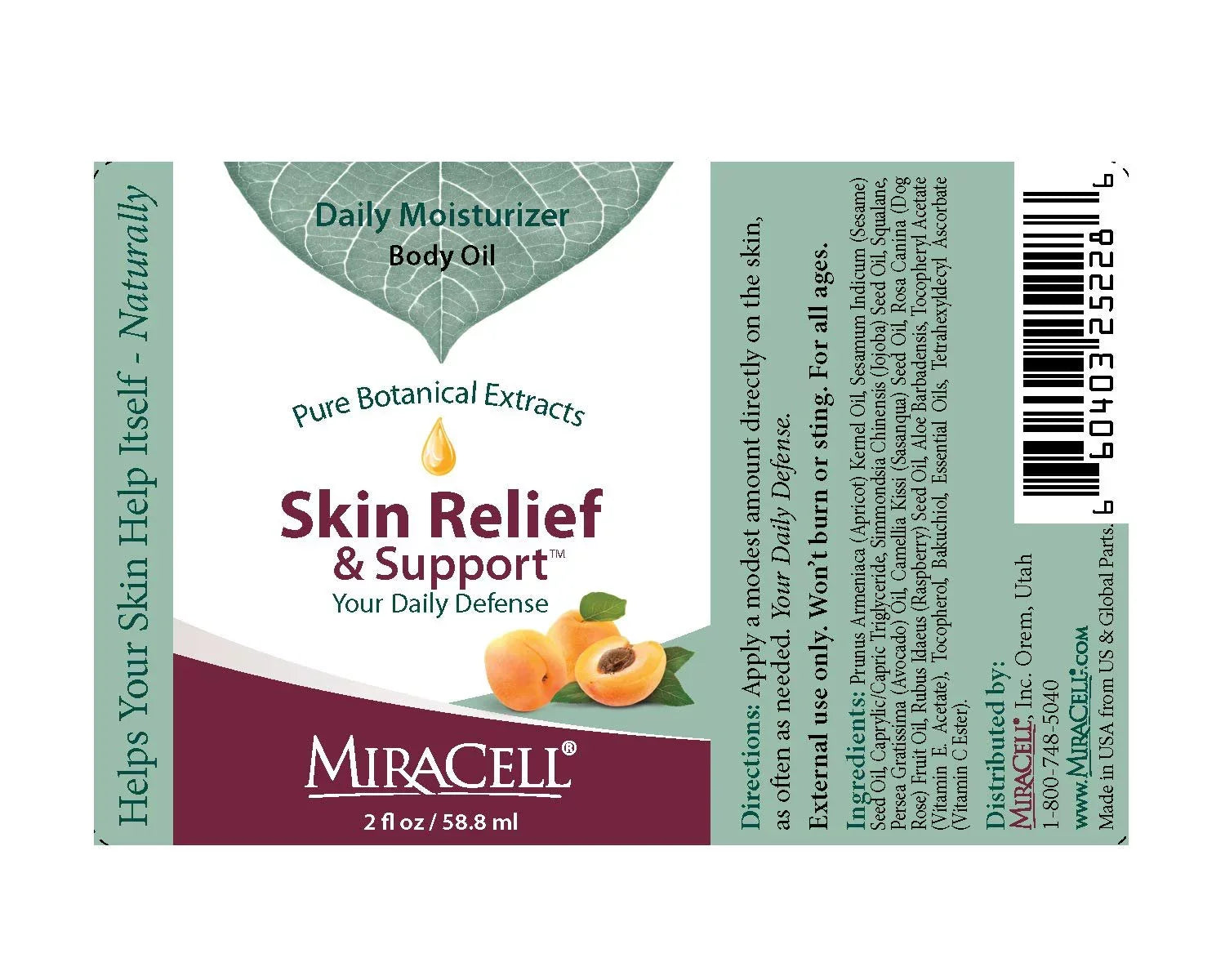 Skin (2 Body oz.) MiraCell Relief Mosturizing Oil & Daily Support -