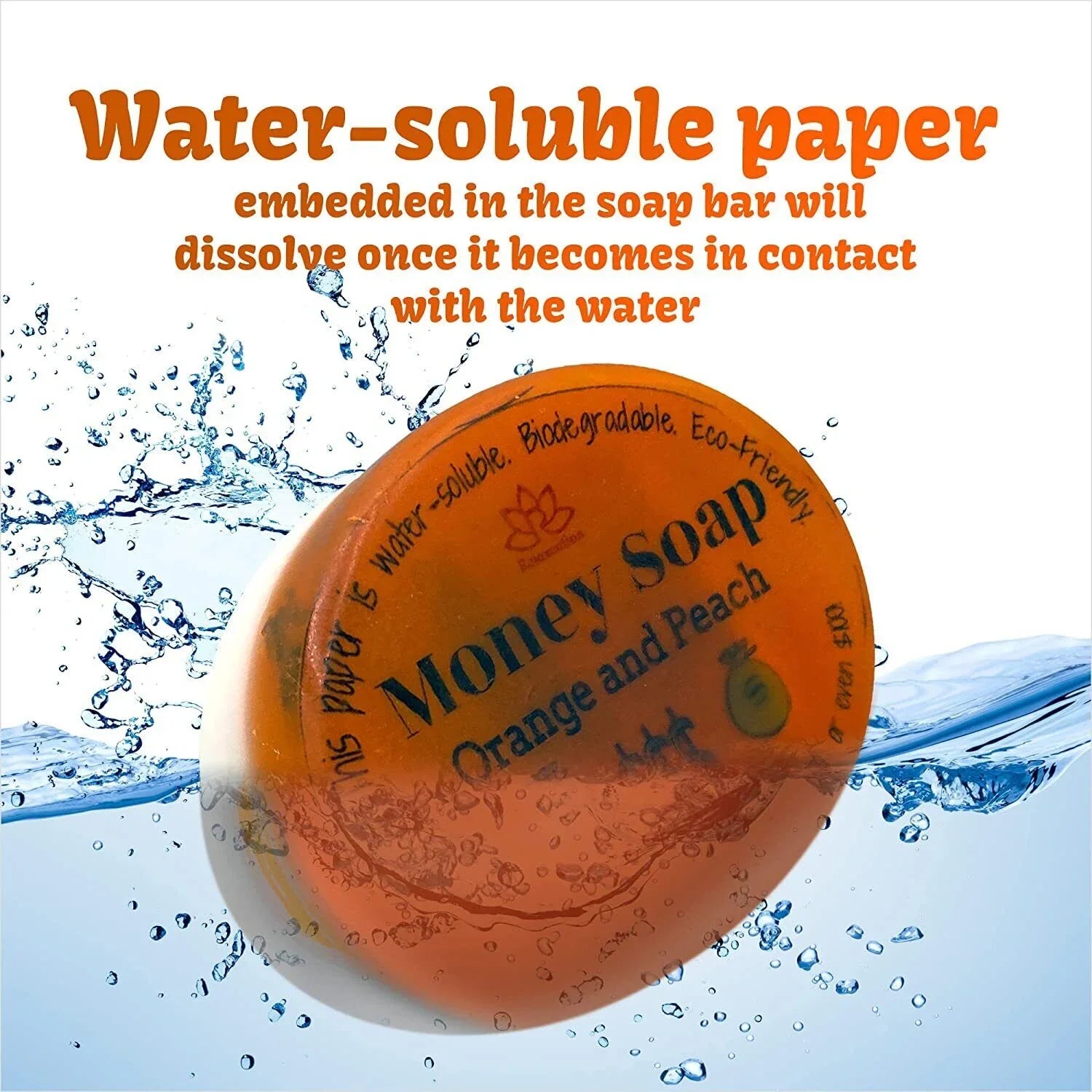 Bar Peach Money Orange Inside Soap Glycerin and with Real