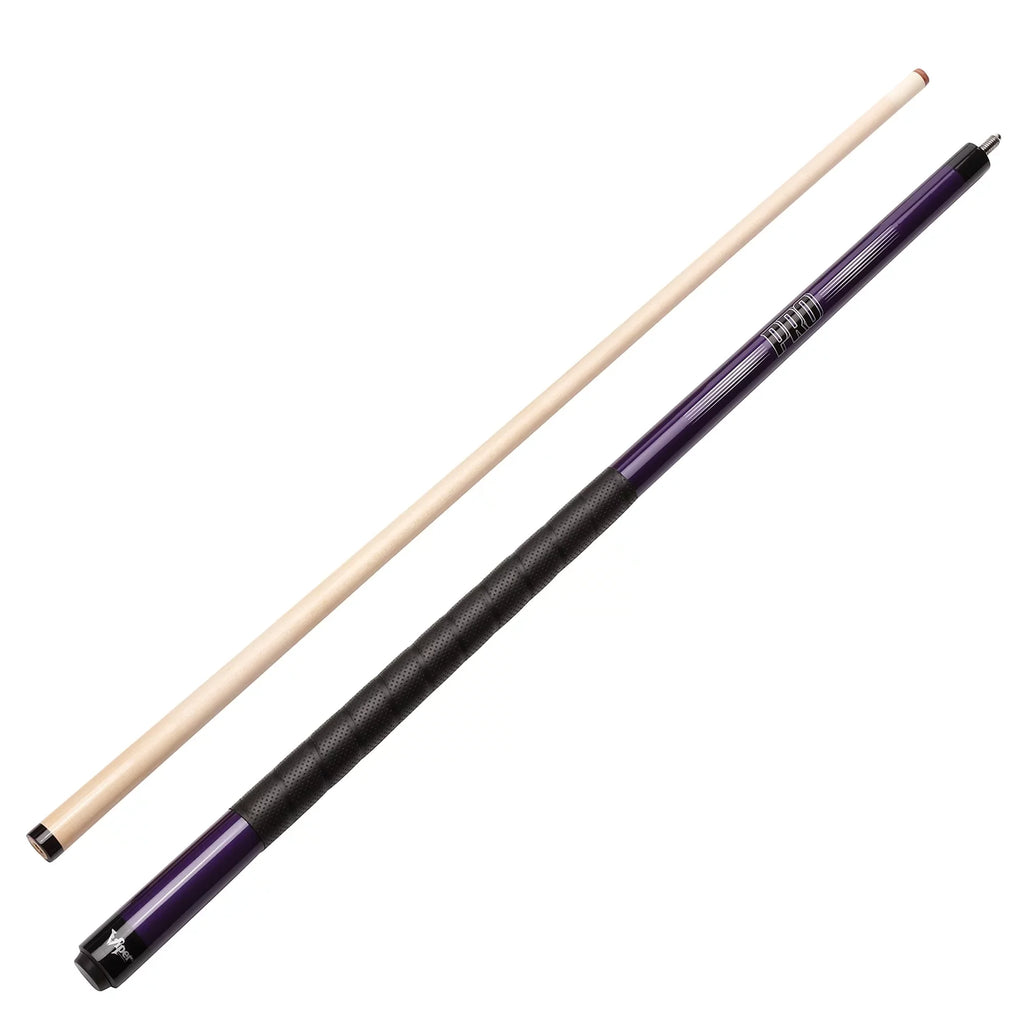 Sure 2 Piece, Grip Cue, Billiard/Pool Purple, Ounce 19 Pro 58" Viper