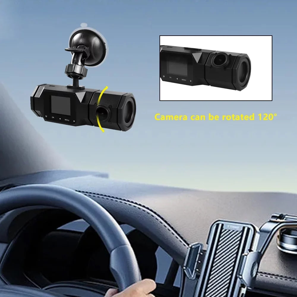 Front Locked, Detection, 1080P 1.5in and Dash Driving Dual Channel Parking Loop Motion Dashboard 2 Recorder Accident Camera Recording, Night SOATUTO Car Vision, IR IPS Cam Cabin Monitoring, with
