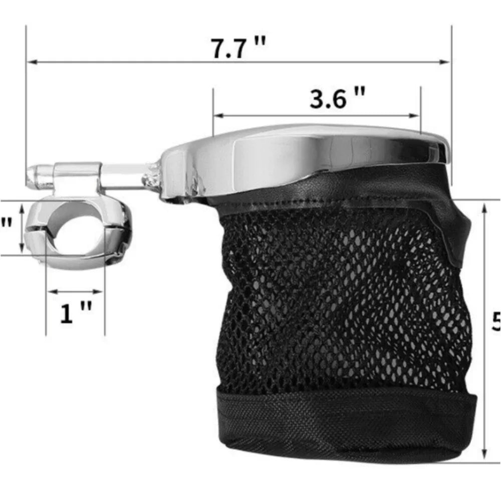 Holder Universal Metal For Basket Motorcycle Harley Teledu Handlebar Drink Cup W/ Mesh
