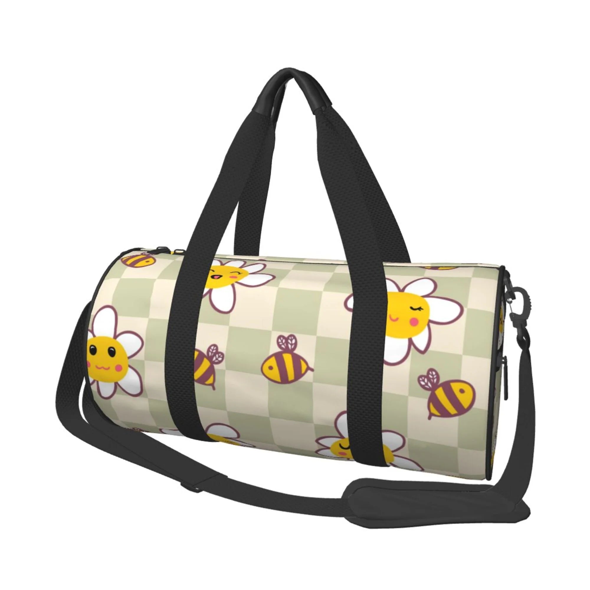 ZICANCN for Daisies Retro Bag, Women Bees Sports Gym Bag Bags Tote Weekenders Duffle Men Checkerboard Travel