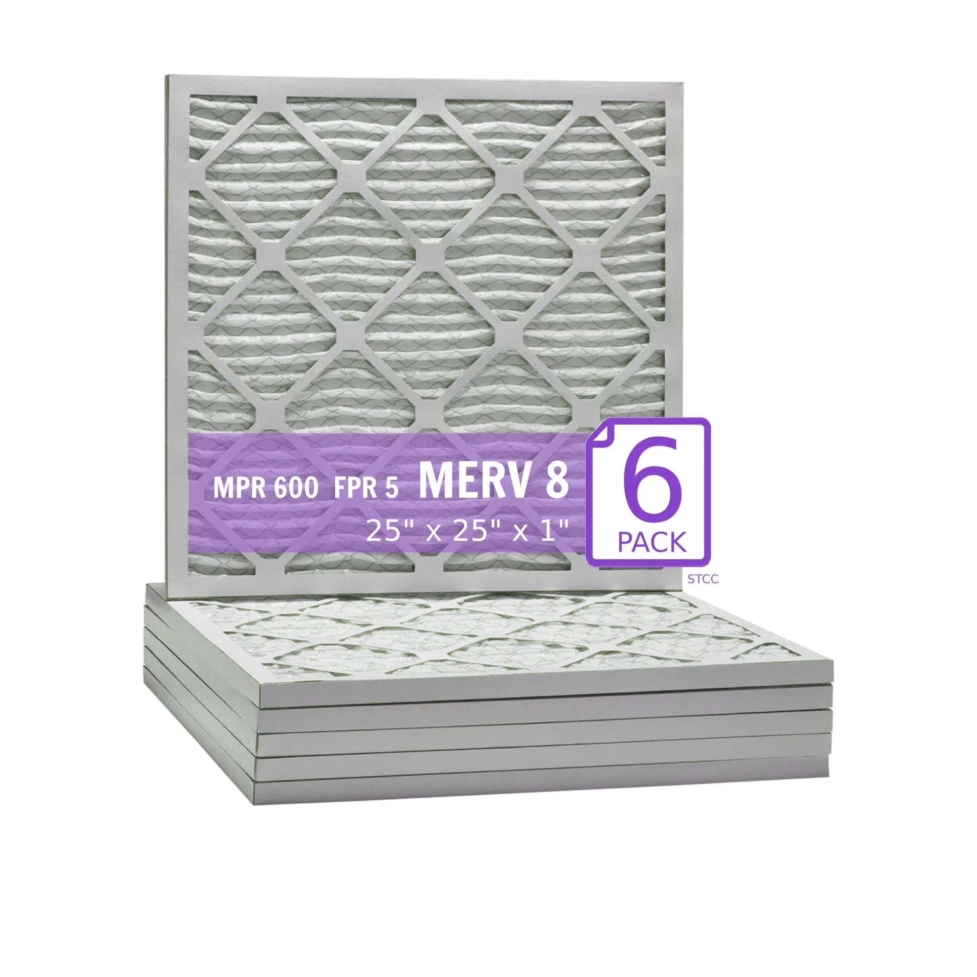 25x25x1, Pack) Surface Pleated MERV Mechanical Filter, (6 8, Purolator DMK80 Air Extended