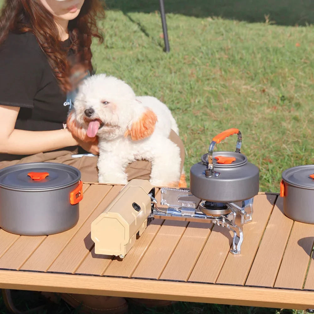 Stove Camping Bag Cooking Electronic Folding Cassette Pincnic Hiking Camping - Great Nebublu Portable Backpacking Butane 2600W Ignition, - Carrying Stove - for