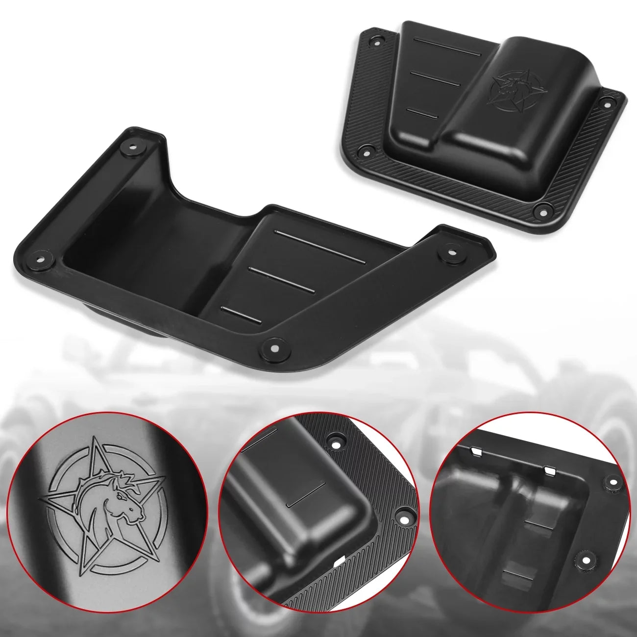 Ford 4 Front Side Organizer Pockets For Rear Doors Door Box 4Pcs Bronco Storage
