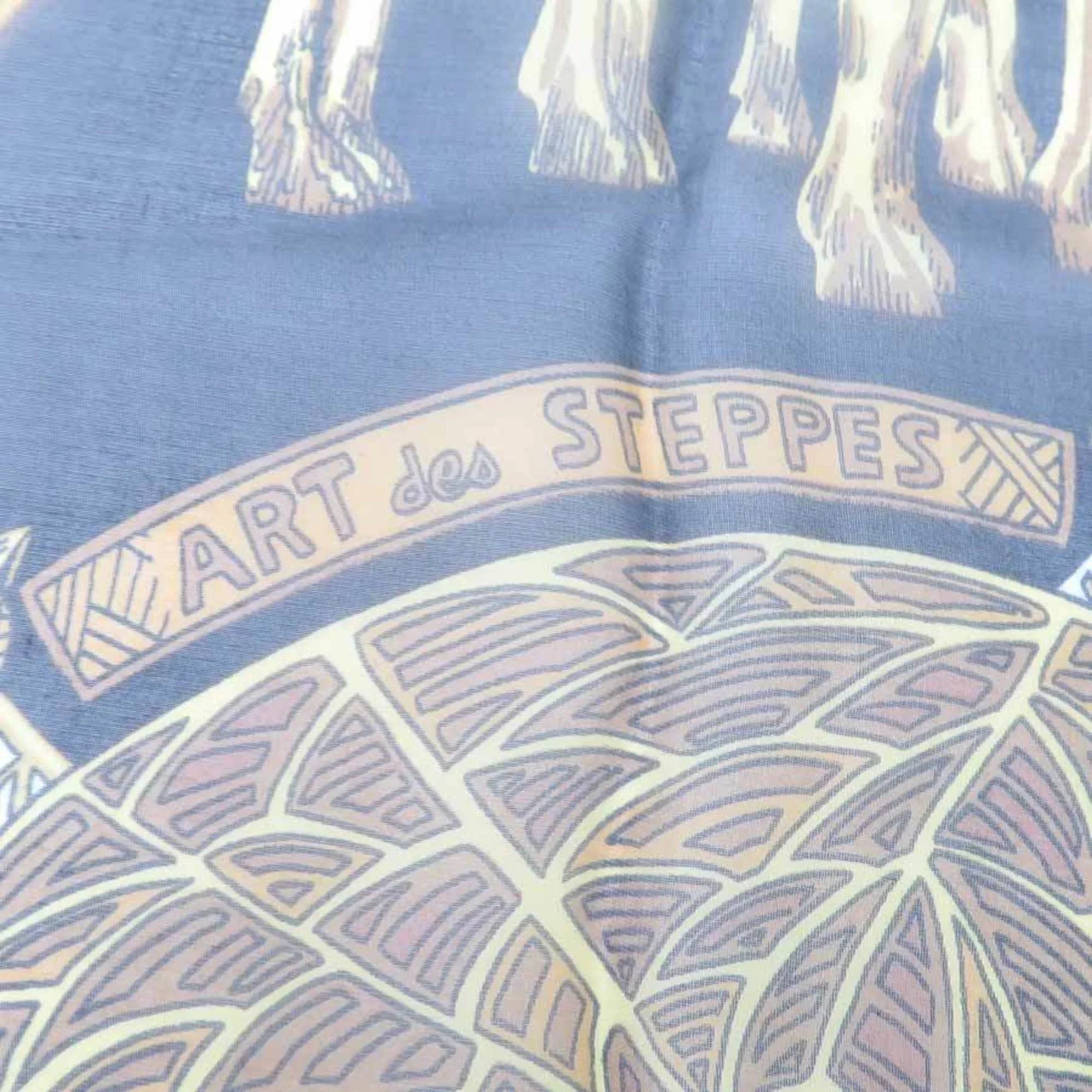 x STEPES Unisex Scarf Pre-Owned Step des Hermes (Good) Art/Estimated HERMES Silk Black ART Multicolor