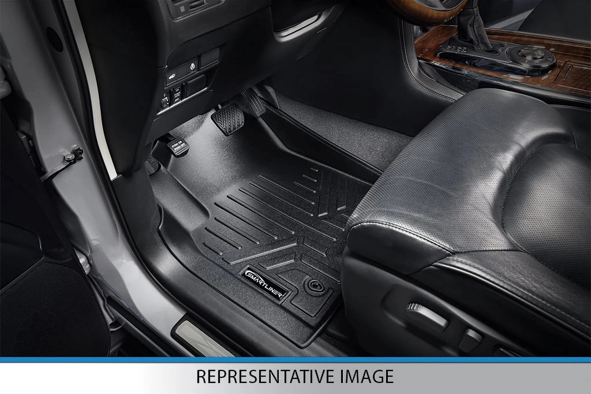 Set Expedition, Ford Black Center 2nd Seats Liner Bucket without for Row 2011-2017 Floor Smartliner Cargo Console & with SA0183-B0303-D0183 Mats