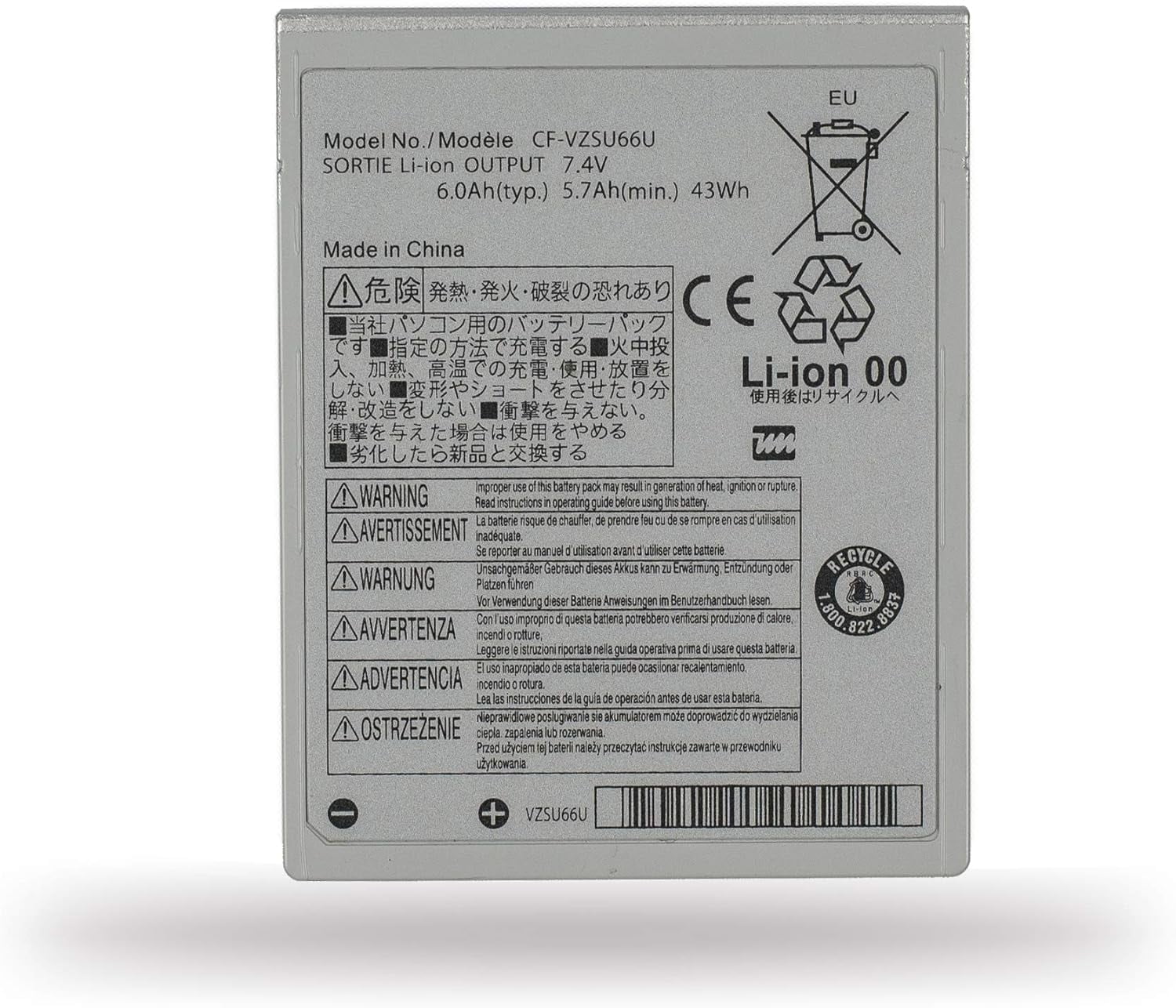 Toughbook 43WH/5.7Ah for notebook 7.4V y Panasonic Series CF-VZSU66U CF-C1 New