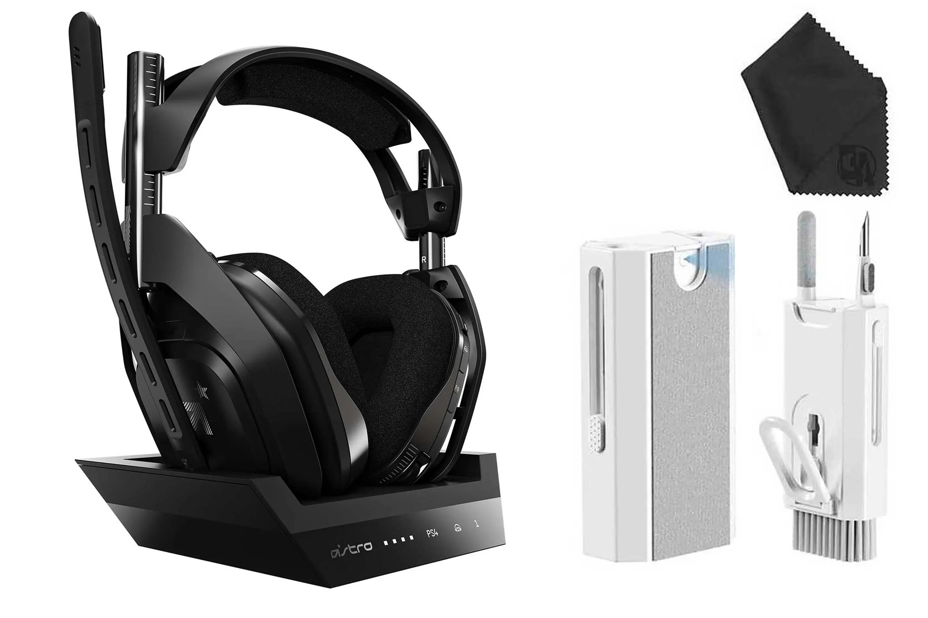 PS4, + ASTRO Wireless Black/Silver Like A50 New) Compatible Pre-Owned PS5, PC, Base (Refurbished: Gen Station With - 4 Headset Gaming Mac