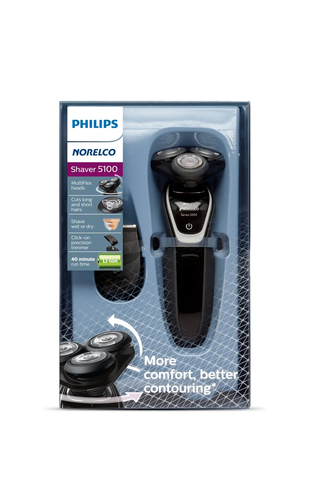 Norelco Philips Electric 5100 Wet/Dry S5210/81 Rechargeable Shaver