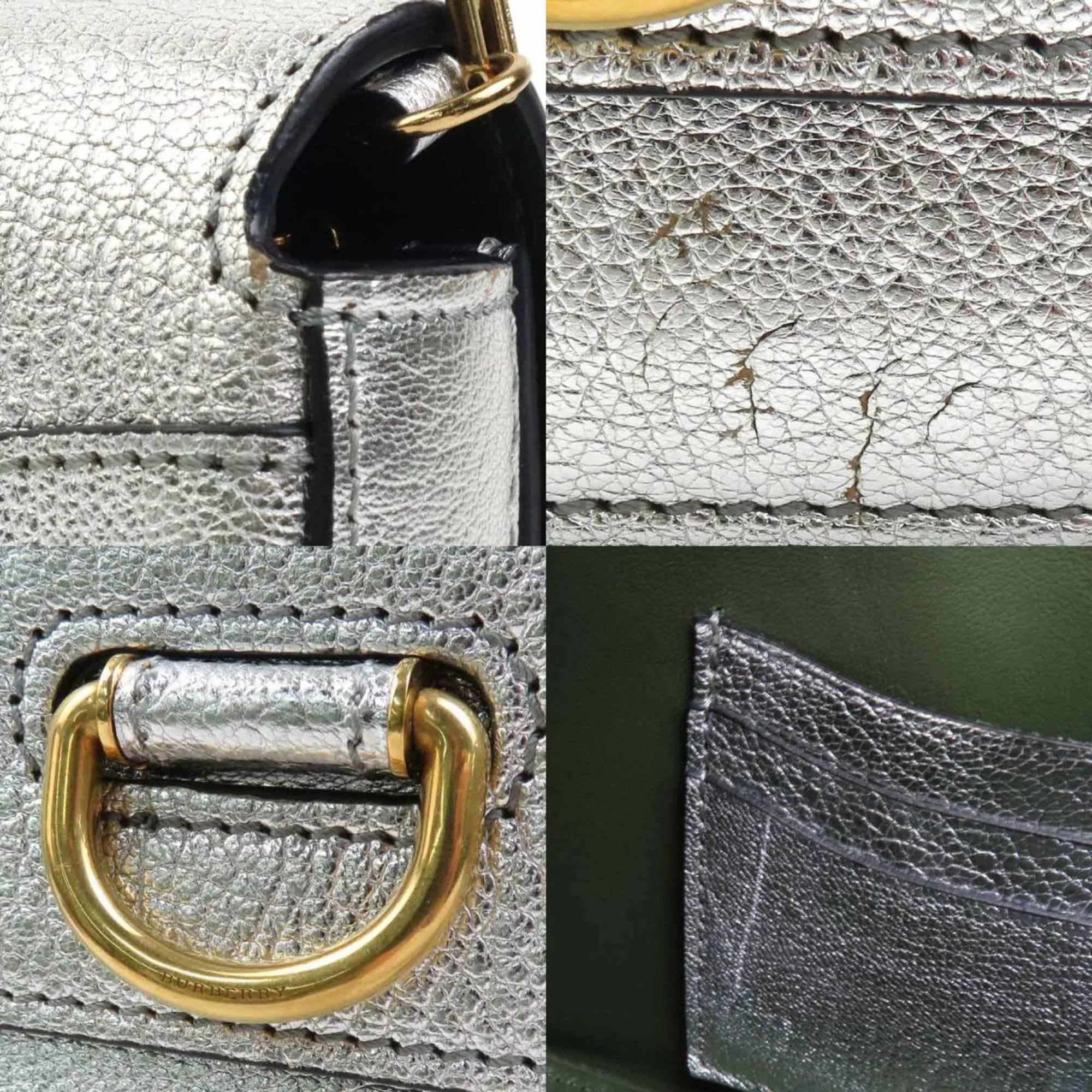 Pre-Owned shoulder (Good) leather silver ladies diagonal bag Burberry BURBERRY