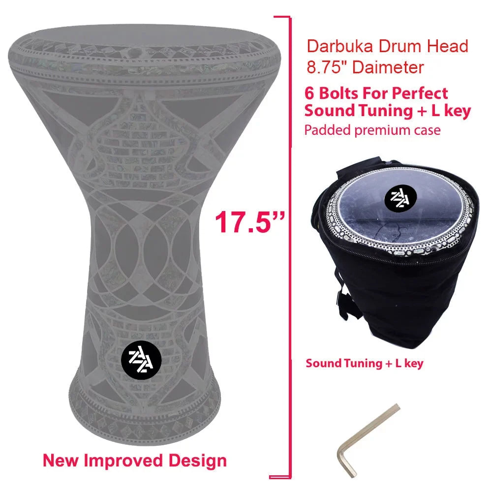 Doumbek Black 17.5'' Percussion Darbuka New Star - Generation Zaza The
