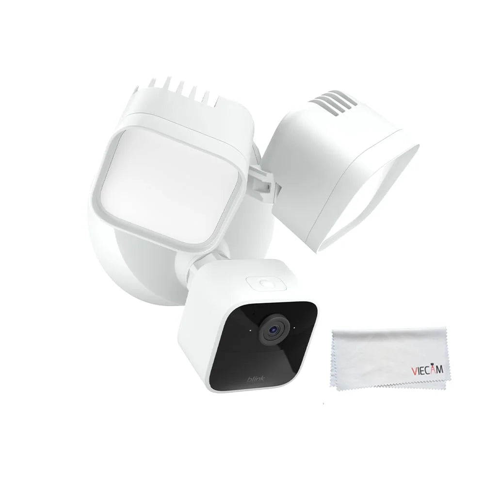 live – enhanced – Blink_Wired_Floodlight 1 motion VIECAM with Cleaning siren camera, 2600 Camera Smart HD Cloth built-in lumens, (White) security camera detection, view,