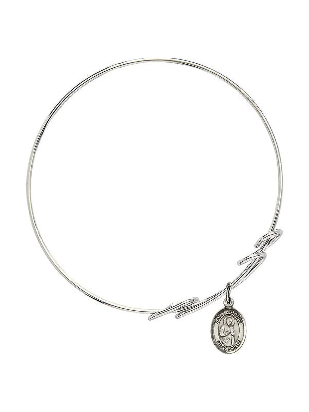 inch w/ 8 in Bracelet Isaac Sterling Jogues Bangle Silver St. Loop Double Round