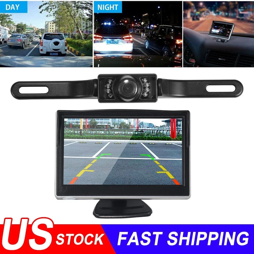 Monitor Night Car HD Waterproof 5" Paddsun Rear Kit View Backup Vision Camera Wireless