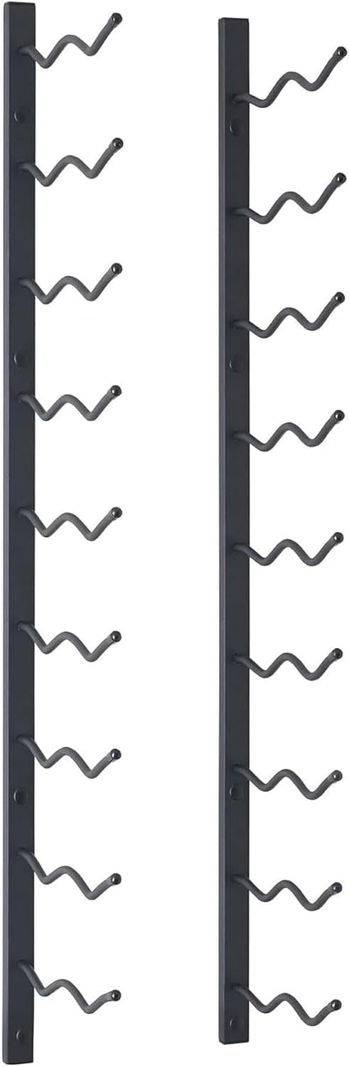 Wine Enthusiast N'FINITY 18 Bottle Wall Mounted Metal Wine Rack â Label Forward Wine Rack with Easy Installation - 3' Tall, 2 Column Deep (Black)
