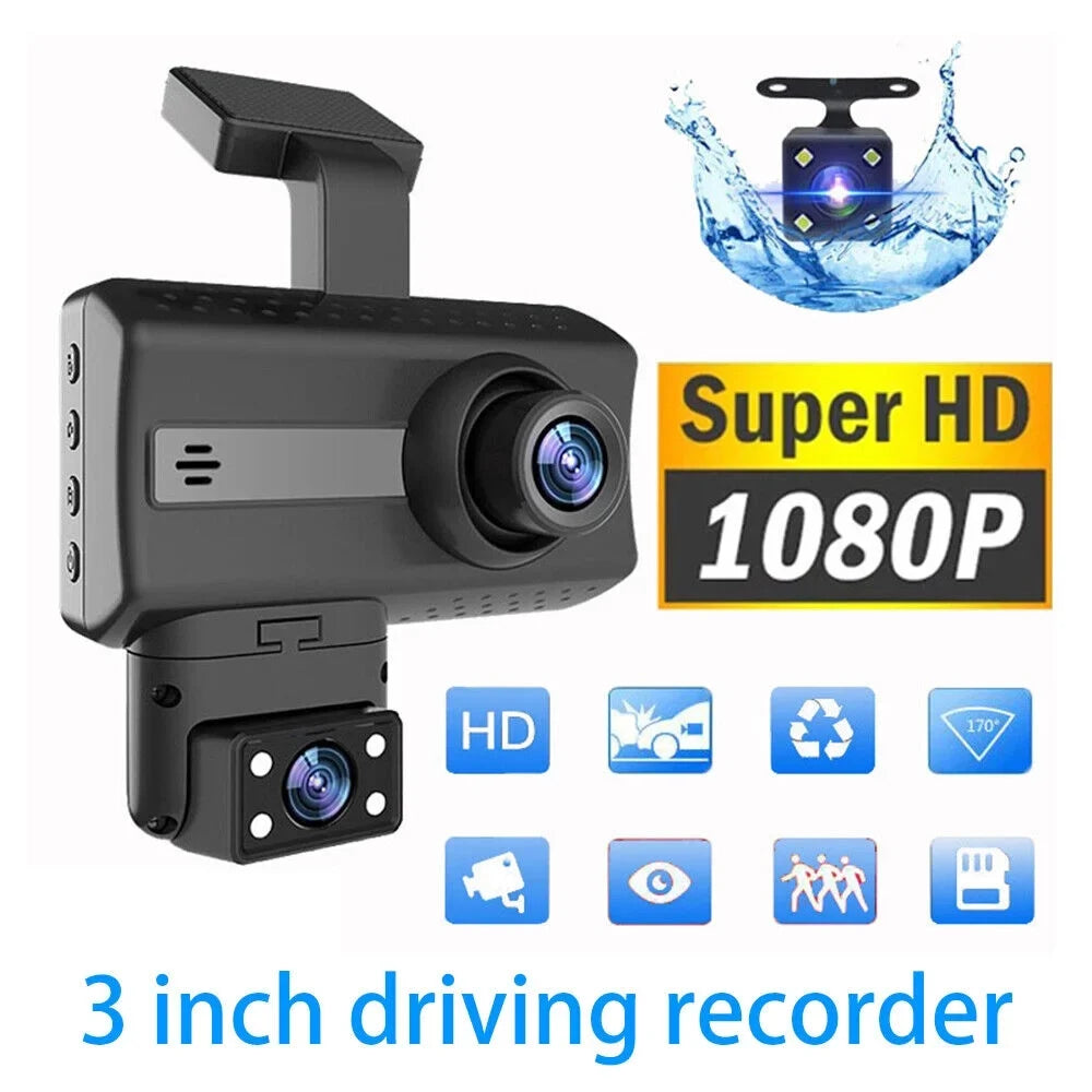 Camera Car Video Front G Dual 1080P and DVR Recorder Lens Dash Onemayship Sensor Rear Cam