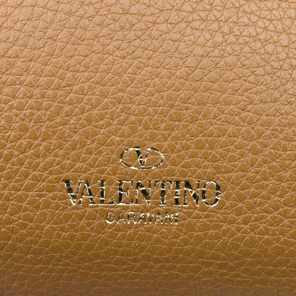 Bag VALENTINO Leather Pre-Loved Spike Belt Camel