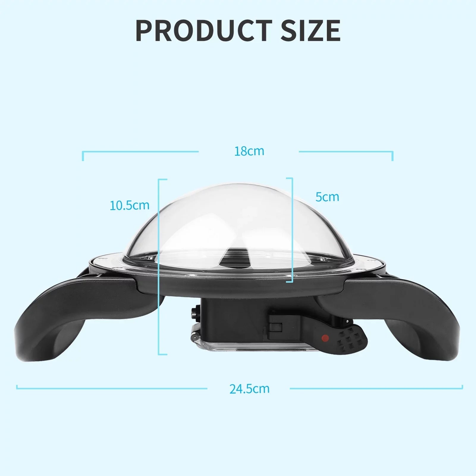 Handle Port Hero Black Dual 180° SHOOT Wide Angle Hero 10 for Dome XTGP559 - Case Waterproof, 9 45m