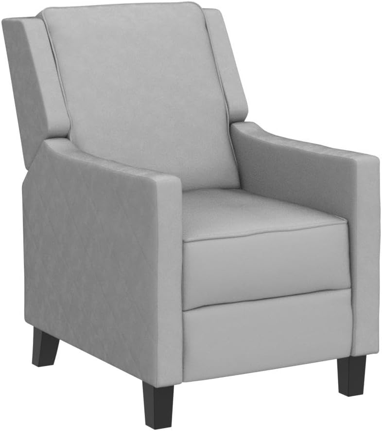 AVAWING Push Back Recliner Chair, Grey Wingback Accent Armchair Set of 2