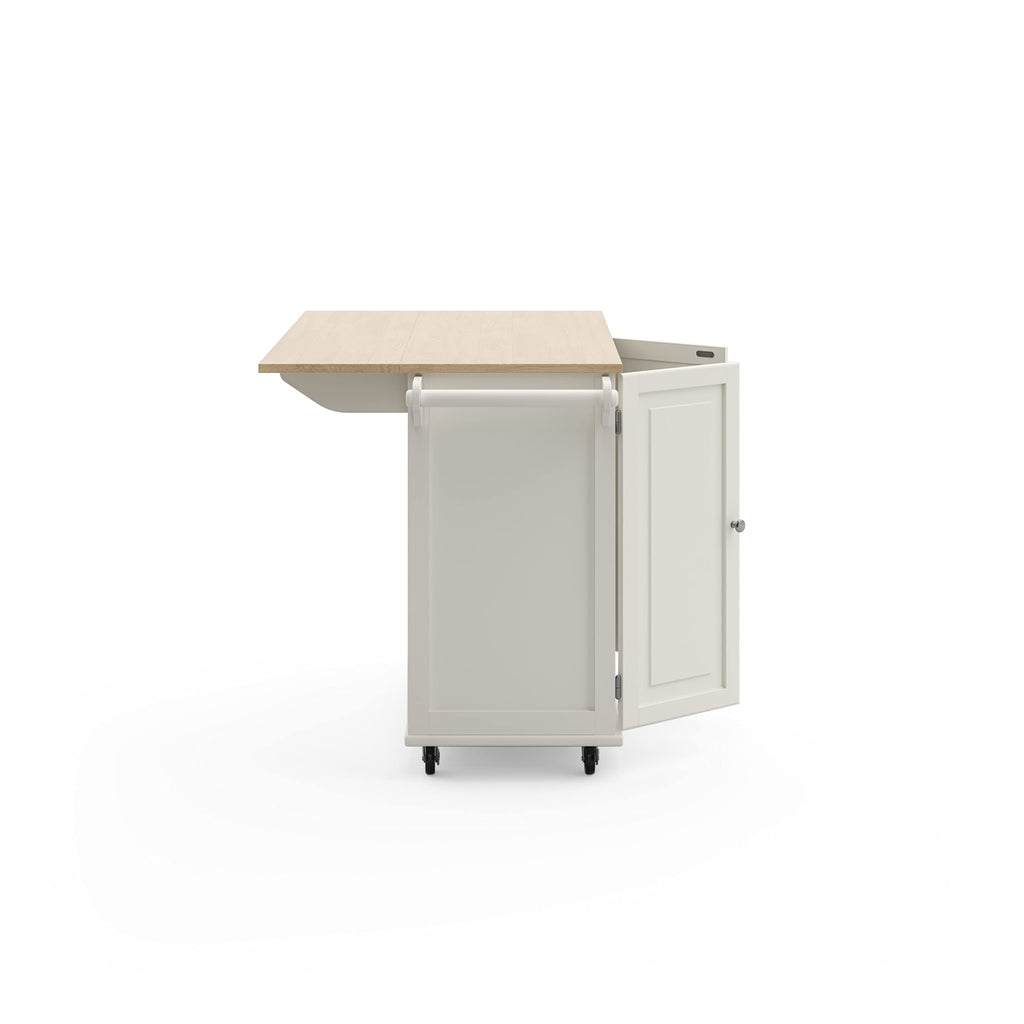 Homestyles Dolly Madison Black Mobile Kitchen Island Cart with Wood Drop Leaf Breakfast Bar