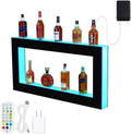 48'' Acrylic LED Liquor Display Cabinet, WallâMounted Wine Bottle Rack