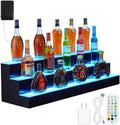 60'' Acrylic LED Liquor Display Cabinet, WallâMounted Wine Bottle Rack