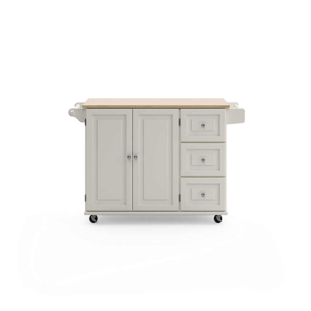 Homestyles Dolly Madison Black Mobile Kitchen Island Cart with Wood Drop Leaf Breakfast Bar