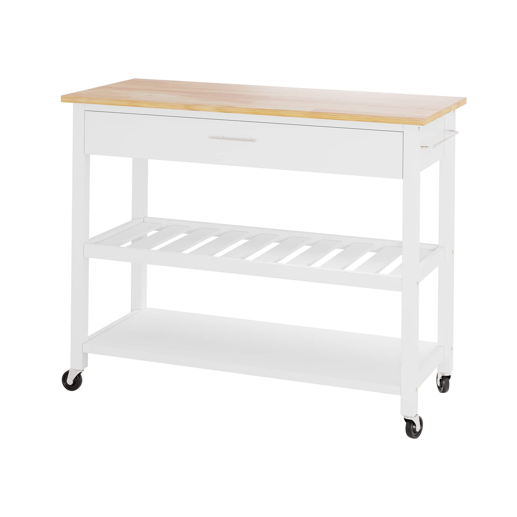 JY QAQA 40" Kitchen Island Cart Furniture cart on Wheels Rolling Portable Dining Room Serving Utility Carts Mobile Movable with Drawers Cabinet,Black