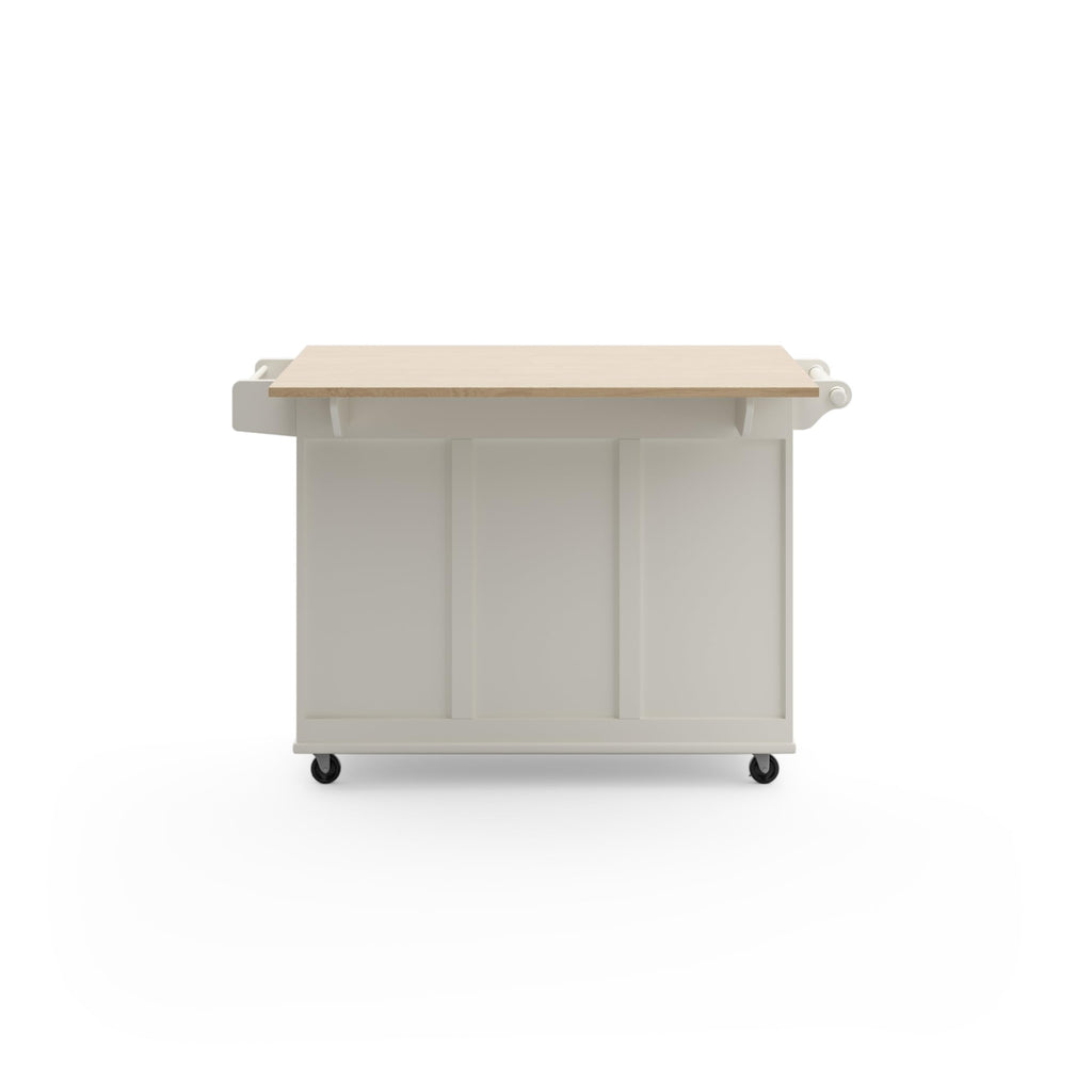 Homestyles Dolly Madison Black Mobile Kitchen Island Cart with Wood Drop Leaf Breakfast Bar