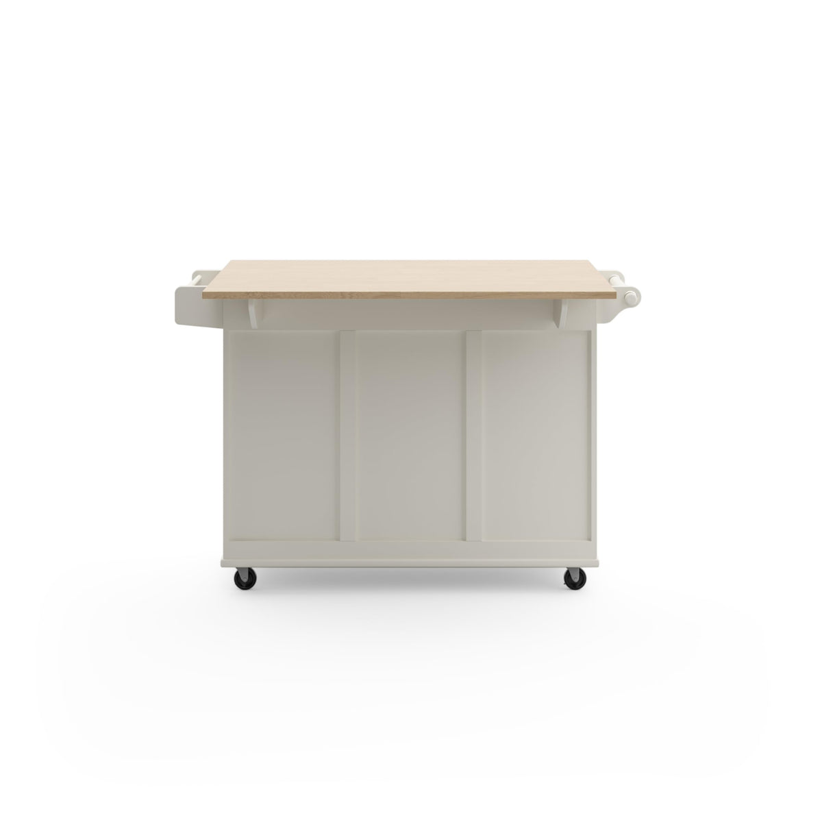 Homestyles Dolly Madison Black Mobile Kitchen Island Cart with Wood Drop Leaf Breakfast Bar