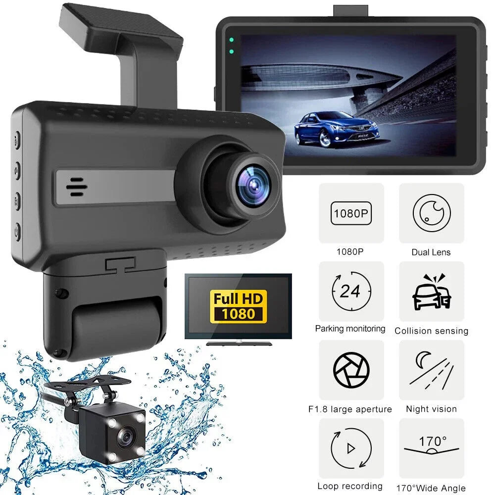 Camera Car Video Front G Dual 1080P and DVR Recorder Lens Dash Onemayship Sensor Rear Cam